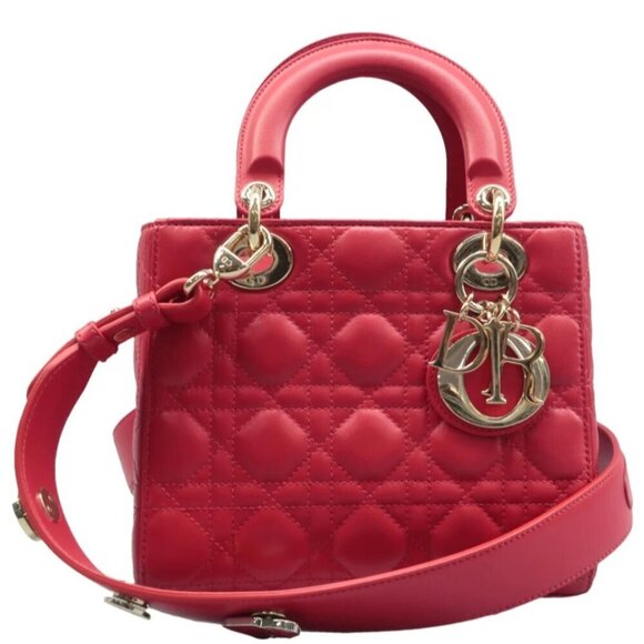 Dior Handbags - 100% Authentic DIOR Lady Red leather Satchel Bag